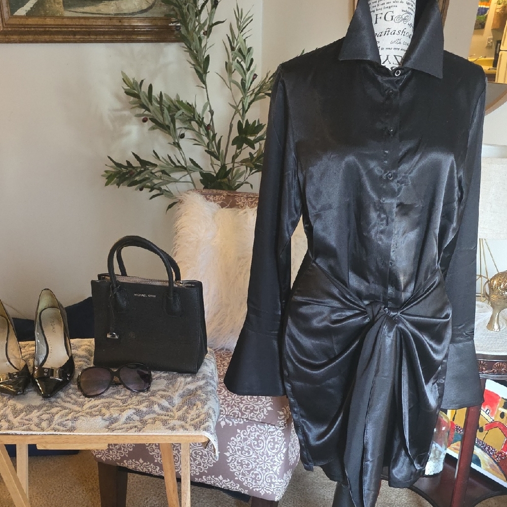 SEXY SILK WRAP DRESS